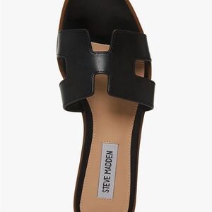 Steve Madden Black Slide Sandals for Women